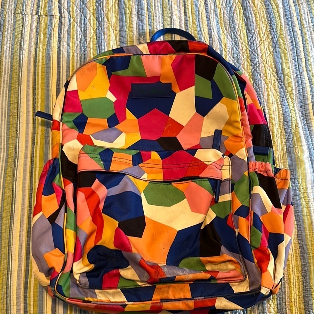 Vera Bradley book bag. Multicolored, lots of pockets. Computer safe.